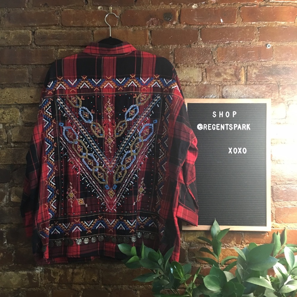 Embroidered Plaid Shirt